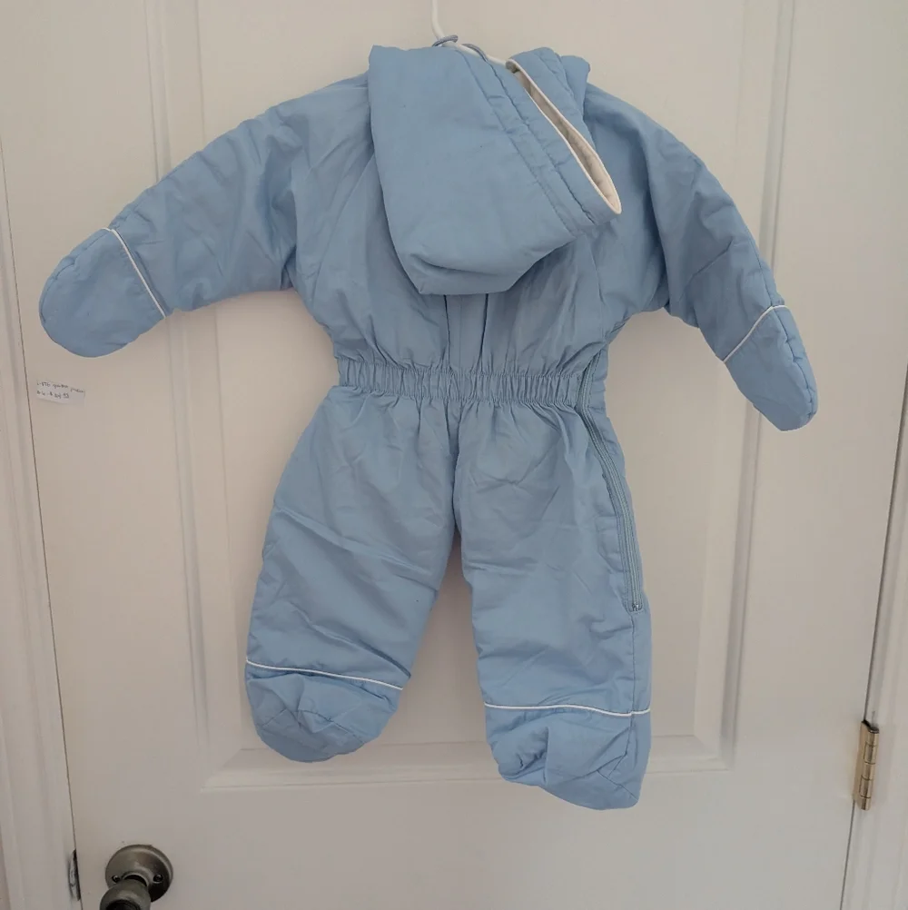 $ Vintage London Fog Embroidered‎ Light Blue Baby Snow Suit